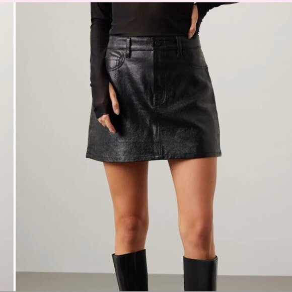 DL1961 Leather Mini Skirt Alma 28 - Picture 3 of 13